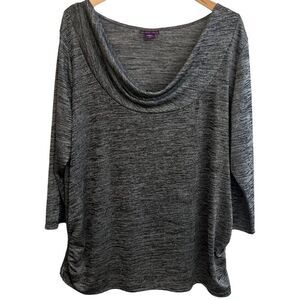 😊 3/$30 
Beverly Drive Swoop Neck Top 3X Grey top